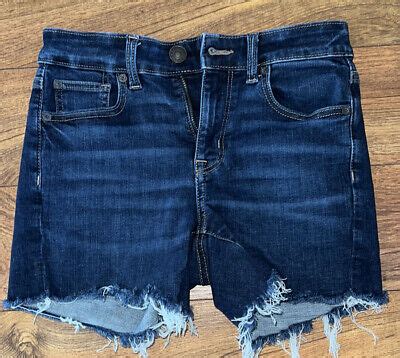 American Eagle Super Stretch Hi Rise Shortie Shorts Denim Womans Sz