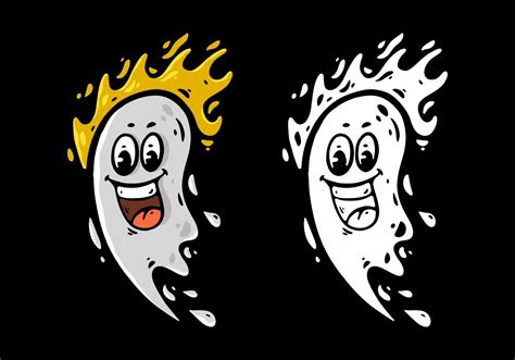 Funny ghost digital hand drawing 20040197 Vector Art at Vecteezy