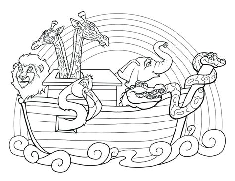 Noah And The Ark Coloring Pages At Free Printable