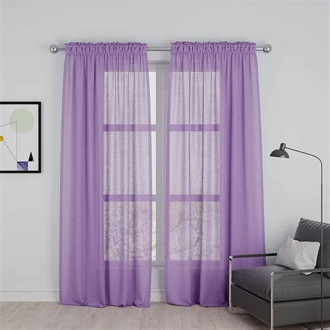 Yunni Sheer Curtains 92 Inches Long Living Room Sheers Curtain Panels