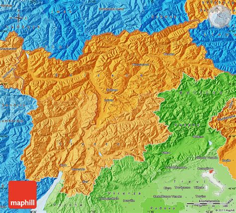 Political Shades Map of Trentino-Alto Adige