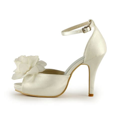 Women S Satin Cone Heel Peep Toe Platform Sandals With Flower