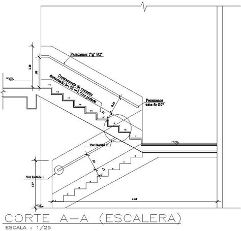 Cross Section Of Staircase With Detail Autocad Drawing Dwg File Cad