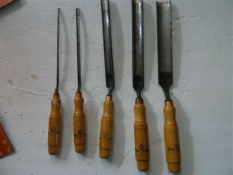 5 Buck Bros Gouges Woodworking Carving Cast Steel Chisels Woodworking