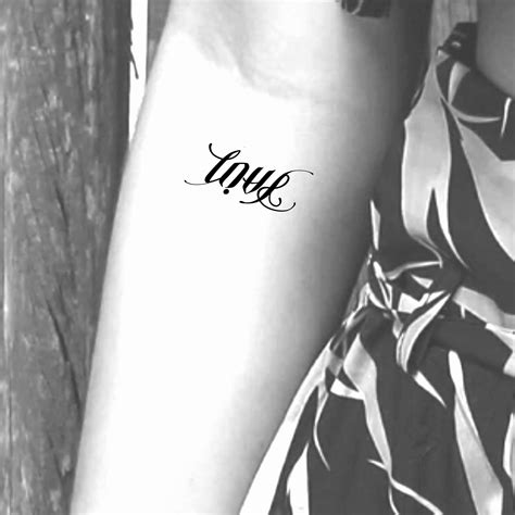 Love Pain Ambigram Temporary Tattoo