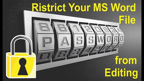How To Protect And Lock Your Word Document From Editing Youtube