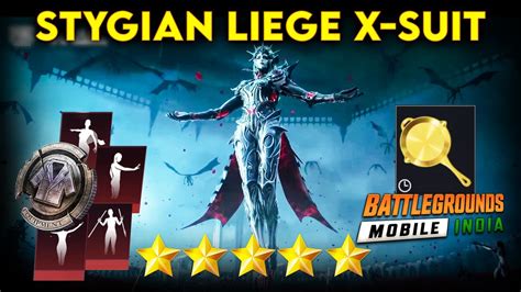 STYGIAN LIEGE X Suit First Look Emotes BGMI Last Event Item New