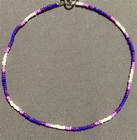 Dark Medium Light Purple White Seed Bead Necklace Em Pulseiras