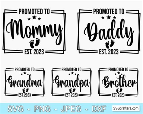 Promoted To Mommy Svg Png Baby Announcement Svg Established Etsy