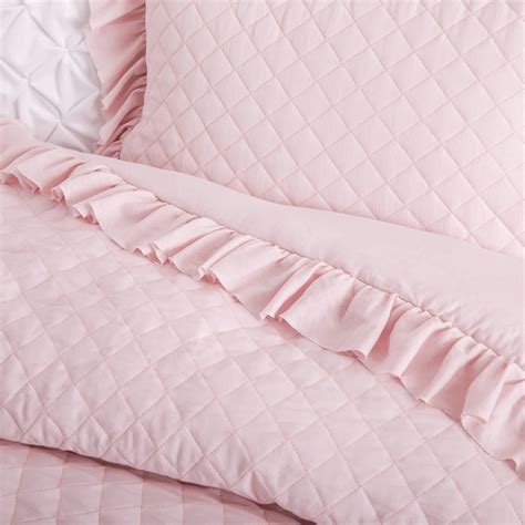 Dormify Ruffled Edge Comforter And Sham Set Dorm Essentials Pink