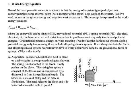 Solved I. Work-Energy Equation One of the most powerful | Chegg.com