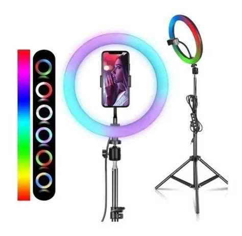 Aro De Luz Rgb Led Flash Cm Fotograf A Selfie Tr Pode Color De La