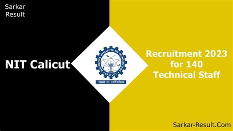 NIT CALICUT RECRUITMENT 2023 Sarkari Result