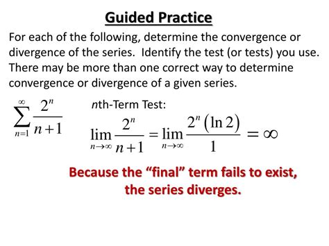 PPT - Convergence Tests PowerPoint Presentation, free download - ID:1846195