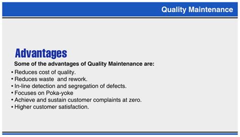 Quality Maintenance Ppt Ppt