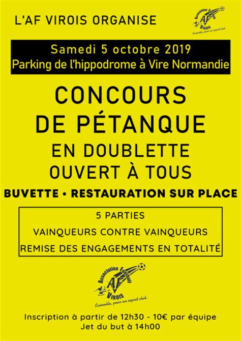 2ème ÉDITION DU TOURNOI DE PÉTANQUE AF VIROIS