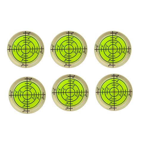 6x Bubble Spirit Level 32x7mm Circular Bullseye Level Inclinometers