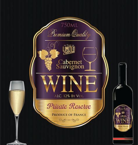 Etiqueta De Oro De Lujo Del Vino Vector Premium