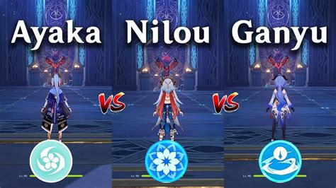 Ayaka Vs Nilou Vs Ganyu Who Is The Best DPS Gameplay Comparison