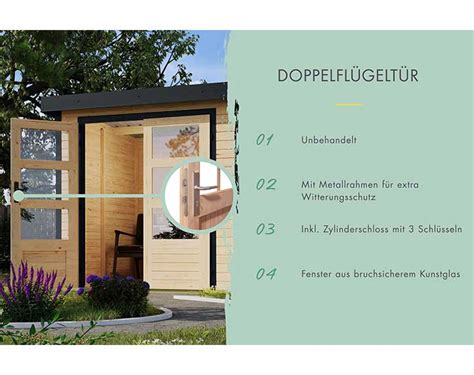 Karibu Hybrid Gartenhaus Jupiter A 2 4m Anbaudach 19mm Elementhaus