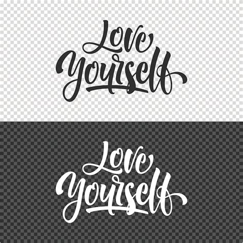 Premium Vector Love Yourself Lettering Clipart Element Design