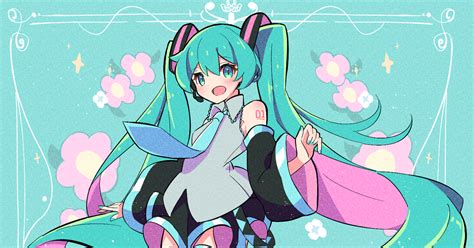 初音ミク 花 笹ノ葉のイラスト Pixiv