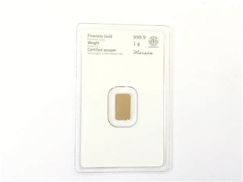 1 Gram Gold 999 Heraeus No Reserve Sealed With Certificate