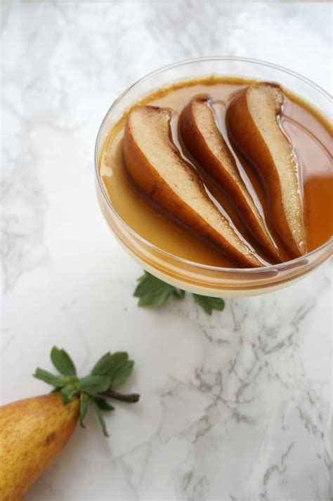 Bourbon Poached Pear Panna Cotta One Broads Journey