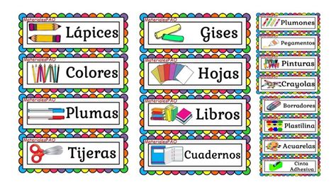 Etiquetas Para Material Escolar Material Primaria Lista De Utiles Escolares Etiquetas