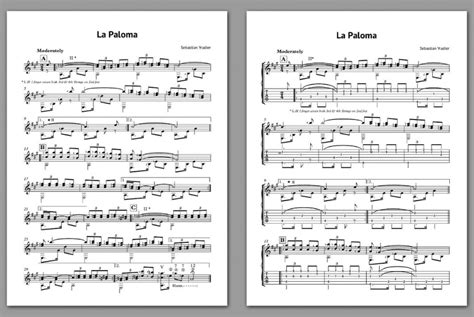 [Free Guitar Sheet Music] Sebastian Yradier - La Paloma