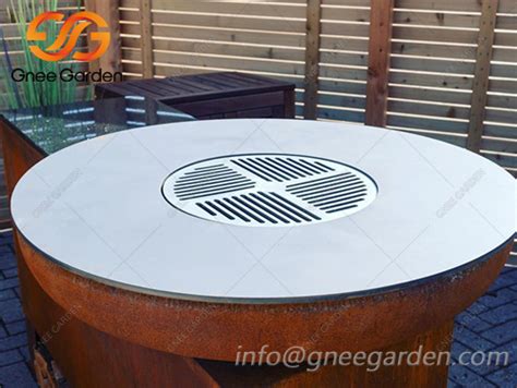 Barbeque Corten Gn Bbq Charcoal Wood Fire Grill Gnee Garden