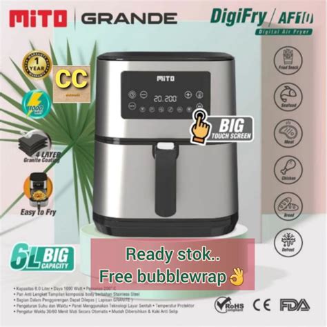 Jual Mito Air Fryer Grande Af Digifry Big Capacity L Af Af