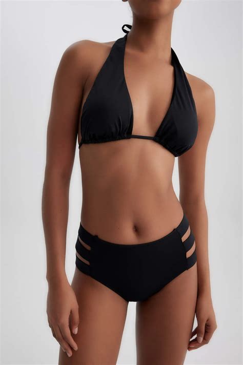 Black WOMEN Fall In Love Regular Fit Bikini Bottom 2418369 DeFacto