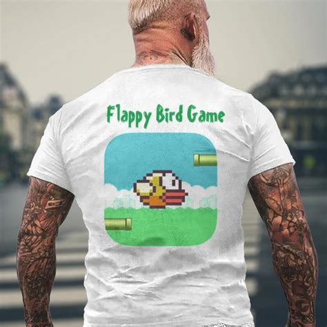 pixel art flappy bird game mens  print  shirt mazezy