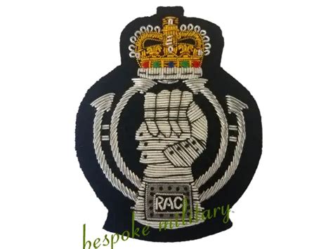 ROYAL ARMOURED CORPS Wire Embroidered Bullion Blazer Badge British