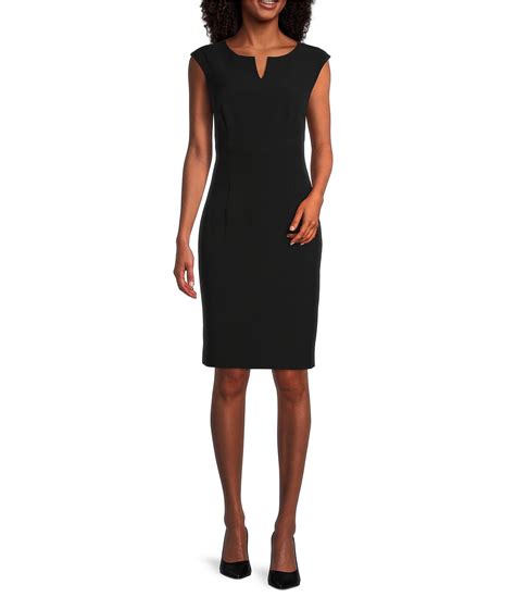 Kasper Petite Size Stretch Crepe V Neck Sleeveless Sheath Dress Dillard S