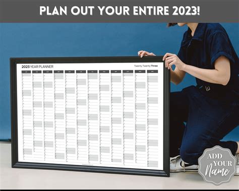 Printable 2023 Wall Calendar Large Yearly Calendar - Etsy