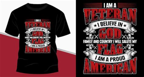 Premium Vector A Proud American Veteran Typography Tshirt Design