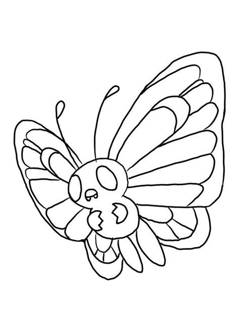 Pokemon Butterfree Coloring Pages Free Printable