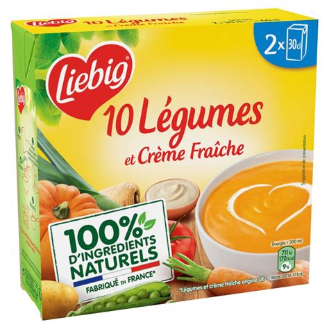 LIEBIG Soupe aux 10 légumes et crème fraîche 100 ingrédients naturels