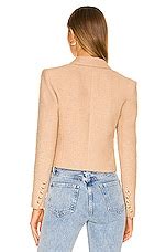 L Agence Inez Cropped Blazer In Almond Revolve