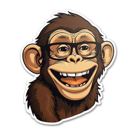 Premium Photo Sticker Of Funny Monkey