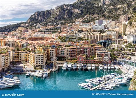 Monaco Fontvieille Cityscape Stock Image Image Of Boat Town 109341687