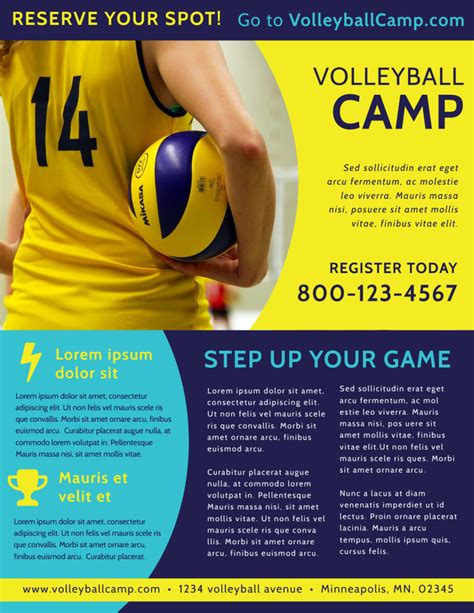 Volleyball Camp Flyer Template