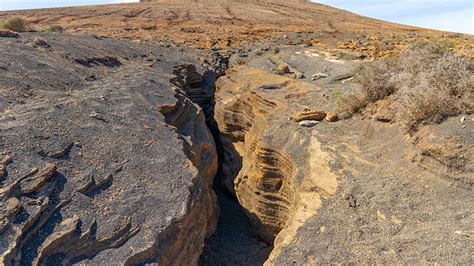 Grieta De Monta A Blanca Belleza Profunda En Lanzarote