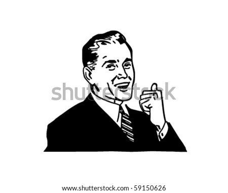 Happy Sales Guy Retro Clip Art Stock Vector Illustration 59150626