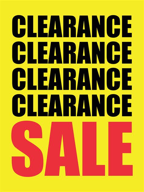 Printable Clearance Sale Display Sign 20796250 Vector Art At Vecteezy