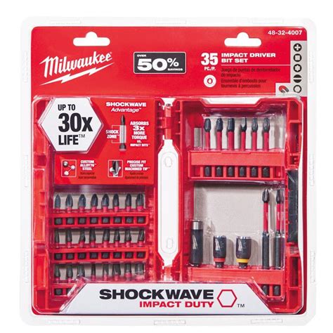 Milwaukee Shockwave Impact Duty Steel Driver Bit Set 35 Piece 48 32