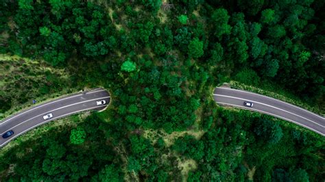 Aerial View Of Green Bridge For Wildlife Cross Highway Tossa De Mar