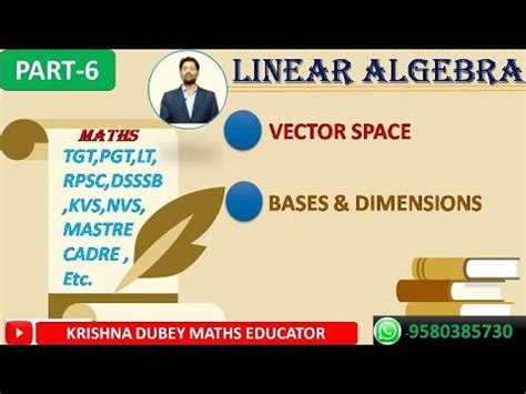 Linear Algebra For Tgt Pgt Dsssb Vector Space For Tgt Pgt